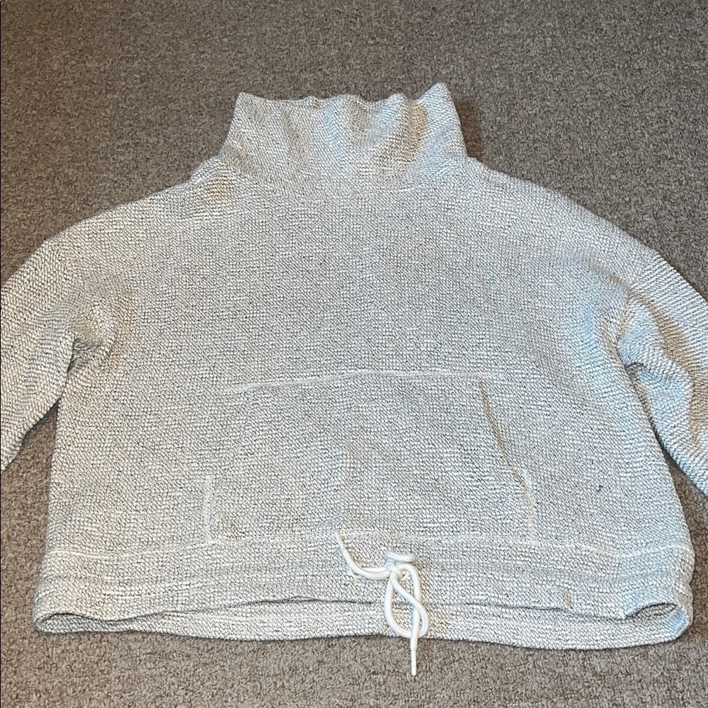 90 Degree by Reflex Boucle Eva Sweatshirt Cozy Cream Turtleneck Large
